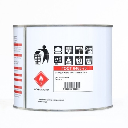 Enamel (darada) PF-115 (GOST) white 1.8 kg-4