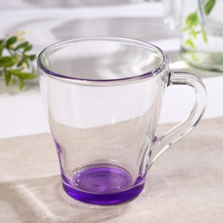 Glass mug "jam", 250 ml, purple color