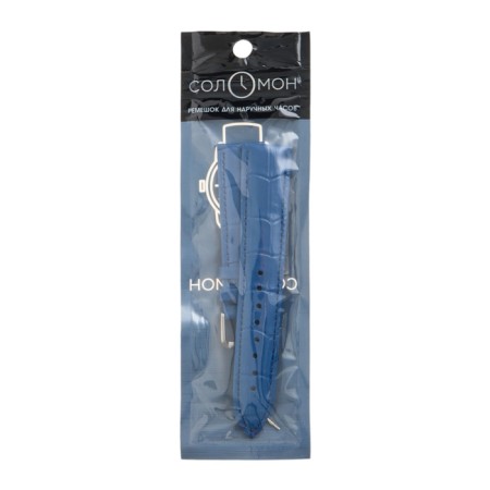 Solomon watch strap 20 mm, genuine leather, L-20 cm, blue-3