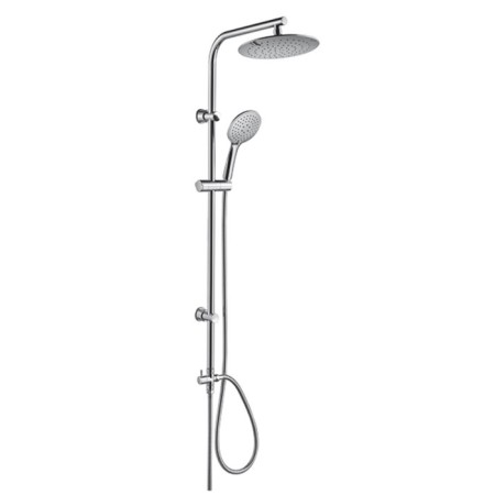 The shower system Zipponi, with a round upper shower and manual watering can in the kit, color chromium