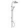 The shower system Zipponi, with a round upper shower and manual watering can in the kit, color chromium
