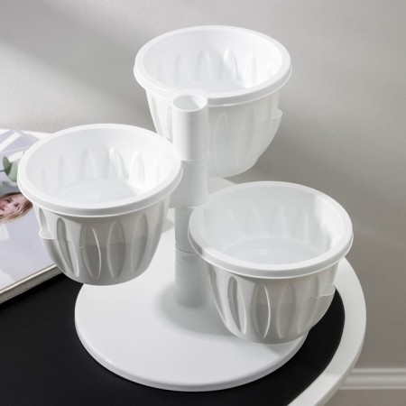 Kashpo multi -tiered “cascade”, 3 pcs, 700 ml, white color-2