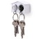 Holder+keychain for the keys of the double mini sparrow, white/black