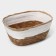 Basket for storage ladled handmade LADOM "Leo", 28 × 17.5 × 11.5 cm, white color
