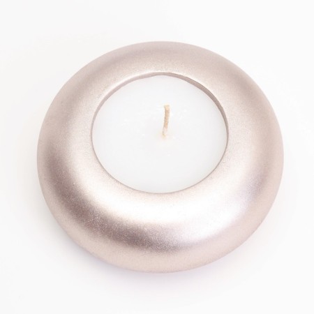 Candle "Complete. Marble" in the candlestick of gypsum large, 11x5cm, champagne-2