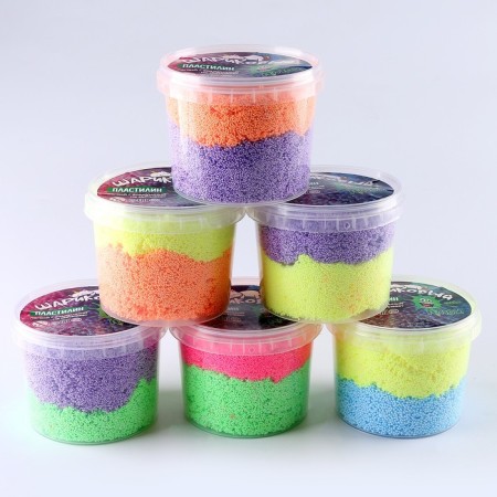 Ball plasticine, container 500 ml, two -tone, mix-8