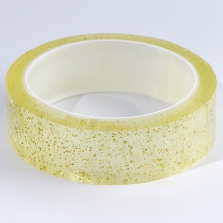 Pouting adhesive tape with sparkles, yellow color, 3 m-3