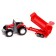Metal “farmer” tractor, with a trailer, red color