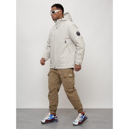 Male spring jacket, size 50, light-gray color-1