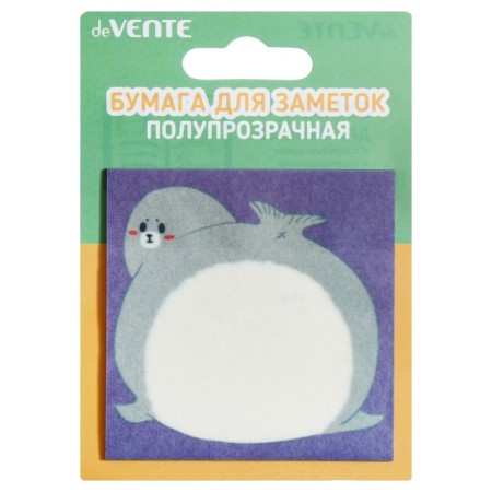 Block with a sticky edge of 74 x 74 mm, Devente Funny Animals, 30 sheets, 4 colors, mix-2