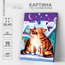 Picture on numbers on a canvas with a subframe 