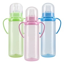 A bottle for feeding with handles, color, 250 ml, from 6 months, mix