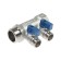 Collector "STM", 1 "X1/2", external thread, 2 outputs, with ball valves, nickel.