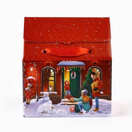 Box a gift New Year's folding "City Life", 15 x 18 x 10 cm, New Year-2