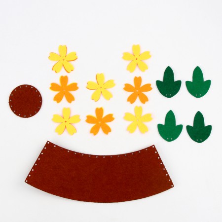 Set for creativity. Bouquet of felt in a pot "Sunflower"-3