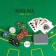 Poker, set for the game, (roulette, maps 54 pcs, chips with nom. 100 pcs, cubes 4 pcs, field) 33 x 29 s