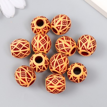 Beads for creativity plastic "Ethno. Patterns" set of 20 g 1.4x1.4x1.4 cm-1