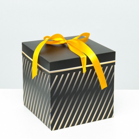 Self -charged box "embossing" black 15x15x15 cm