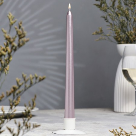 Antique candle, 2.3x 25 cm, varnished, pink gold