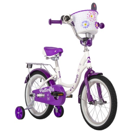 Bicycle 16 "Novatrack butterfly, white/purple color-1