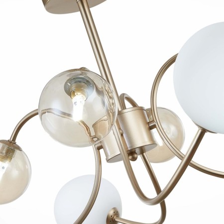 Ceiling EVOLUCE lamp. Sle220922-08. FORMAE. 8x5 watts, G9, 4000k, 79x79x38 cm, golden color-4