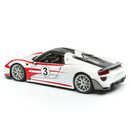 Racing machine BBURAGO Porsche 918 Weissach, Die-Cast, 1:24, white color-8