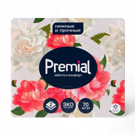 Premial napkins cosmetic 3-layer in the box non stop, 70 pcs mix-11
