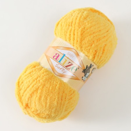 Yarn "Softy" 100% micropoliester 115m/50g (216 yellow)-1