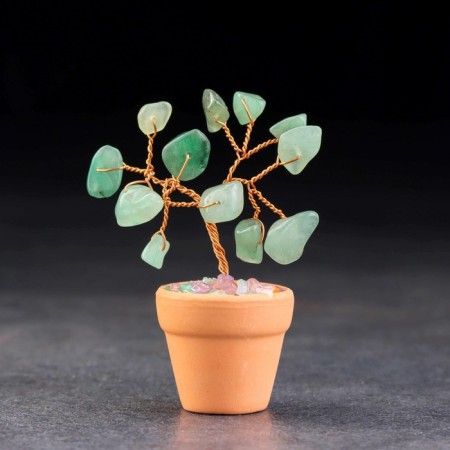 Souvenir in a pot "Energy tree. Green adventurine", natural stone, 9 x 3.5 cm