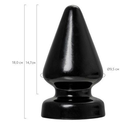 Anal plug Toyfa Popo Pleasure Draco α, cone, PVC, 95x180 mm, black color-2