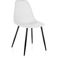 Metal frame chair Vero metal/plastic, black/white 47x52x84 cm