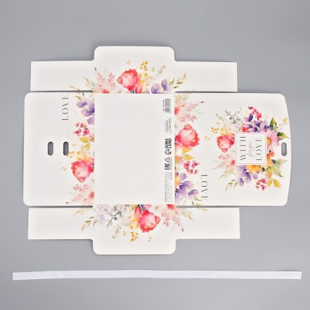 Gift Folding Bilateral Folding, Packaging, “With Love”, 16.5 x 12.5 x 5 cm-6
