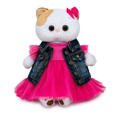 Soft toy "Li-Lee in jeans vest and pink dress", 24 cm-3