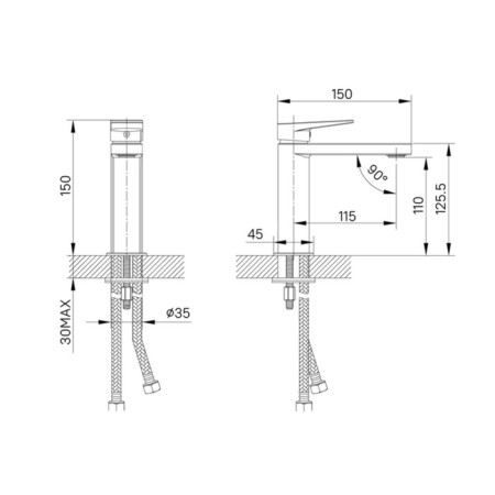 IDDIS BRIDGE BRDSB00I01 shell mixer, single -leaf, excess height is 110 mm, chrome-2