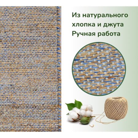 Eco -river jute, size 60x90 cm, blue color-4