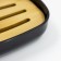 Joy Home soap dish, plastic, black with bamboo