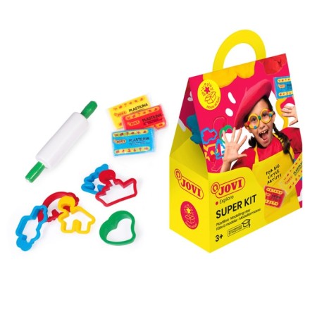 Jovi Super Kit sculpting set 3 colors 50 g, vegetable, 6 molds, 1 rolling pin, cardboard-2