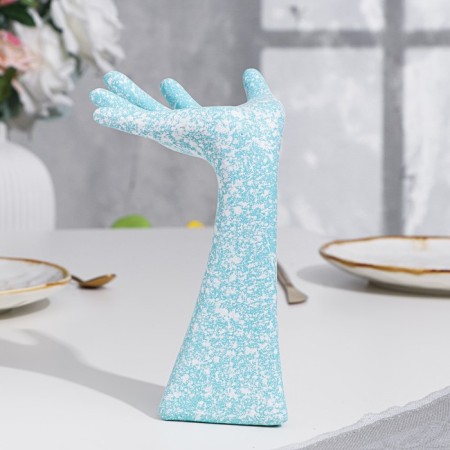 Stand for the rings "hand", blue, 17x7.8x10.4 cm-1