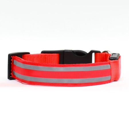 Collar with backlight double strip size S, Osh 35-43 x 2.5 cm, 3 glow modes Red 9772224-4
