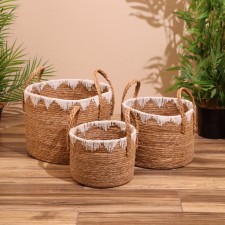 Set of wicker baskets, 3 pcs, 35x35x30 cm