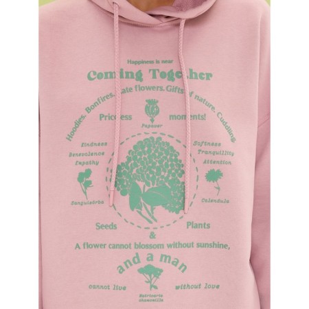 Female hoodies, size l, pink color-1