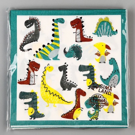 Paper napkins "dinosaurs", in a set of 20 pcs.-3