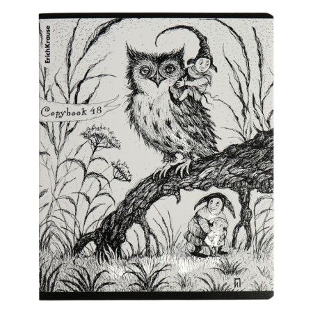 Notebook of 48 sheets in the Erichkrause cage monochrome history, cover coated cardboard, block offset, 5v, mix-3
