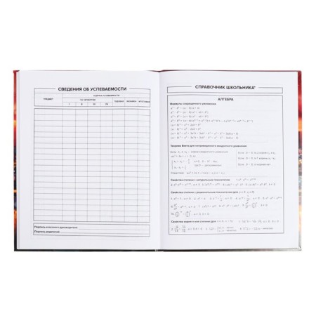 School diary for grades 1-11 Star evening, cover coated cardboard, glossy lamination, foil embossing, universal cheat sheet, 48 sheets, block 65g/m2-8