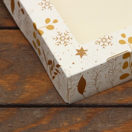 Folding box with the New Year's window 20 x 20 x 4 cm-2
