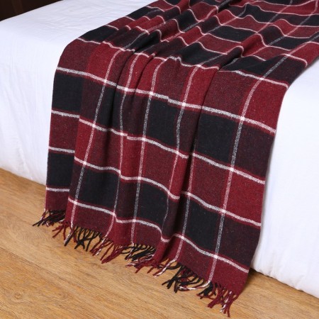 Palermo plaid 140x200cm, 07/Sofa, Bordeaux/T. Sin/Bel, wool 20%, pan 40%, PE 40%