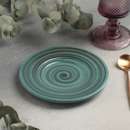 Porcelain Six Porcelain Tramontano, D = 15 cm, green color-1