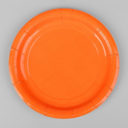 Disposable plate plate plain, orange color-1