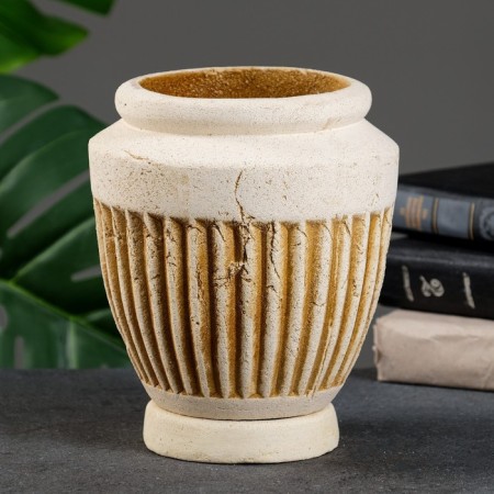 Figure Kashpo "Dionysius" beige-brown, 2.5l / 16x19x16cm-1