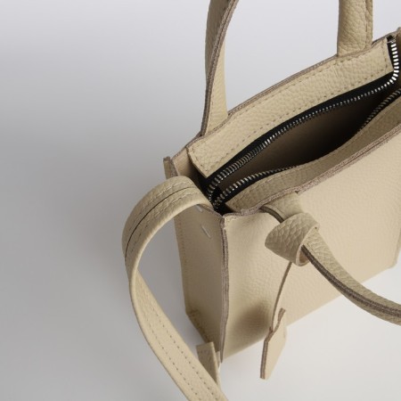Women's bag over the shoulder Textura, small size, beige color-6